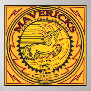 MAVERICKS KALIFORNIEN SURFBREAK SURFEN POSTER