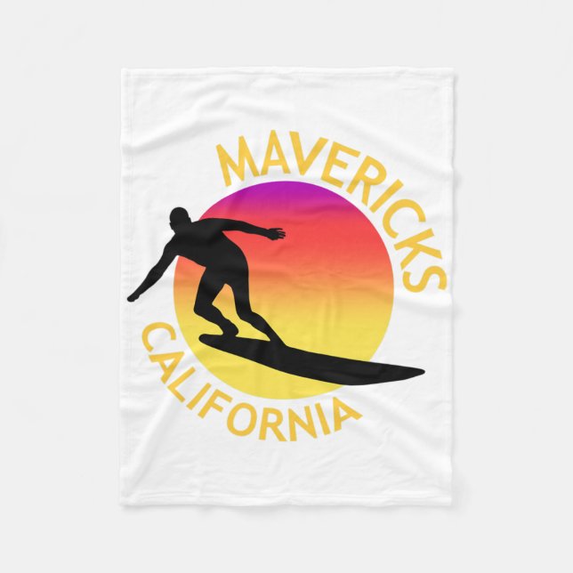 Mavericks Surfing California Vacation  Fleecedecke (Vorderseite)