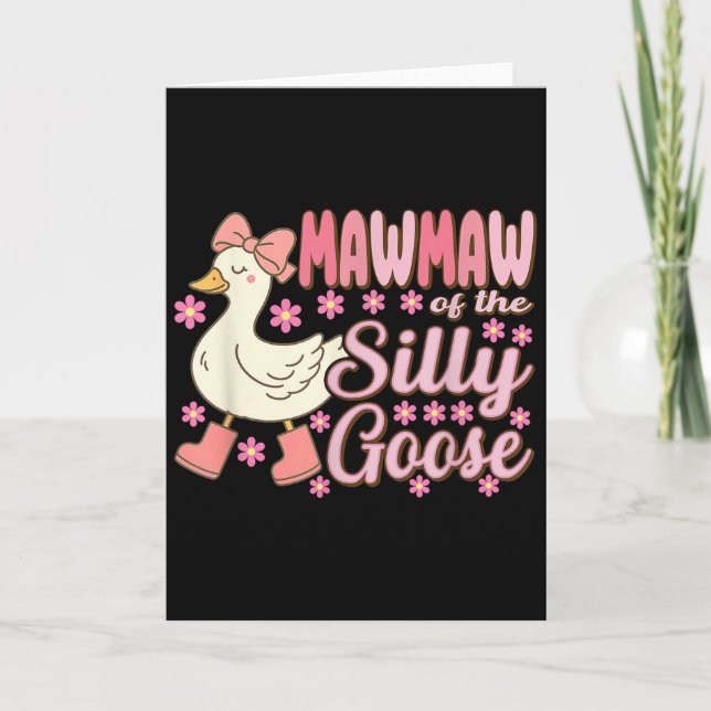 Mawmaw Goose On The Loose Funny Birthday Matching  Karte (Vorderseite)
