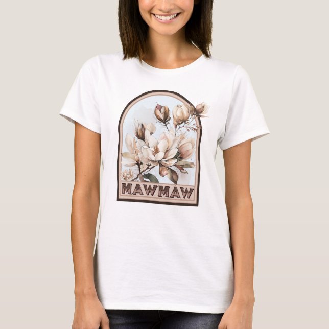 Mawmaw Vintag Floral Großmutter T-Shirt (Vorderseite)