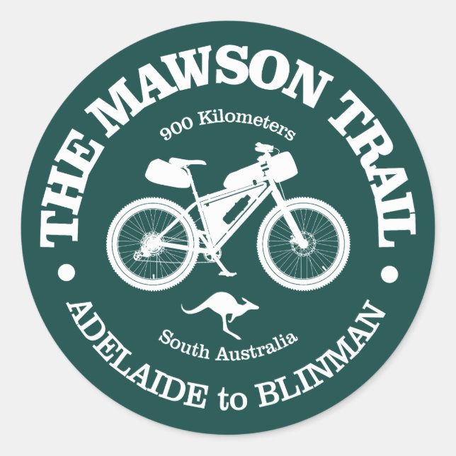 Mawson Trail (Radfahren) Runder Aufkleber (Vorderseite)