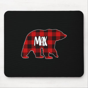 Max Bear Custom Roter Buffalo Karo Weihnachts-Pyja Mousepad