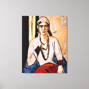 Max Beckmann Malerei, Quappi in Rosa Leinwanddruck