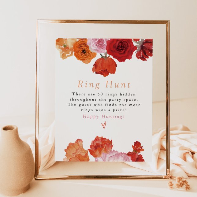 MAX Bright Floral Prosecco Ring Hunt Game Poster (Von Creator hochgeladen)