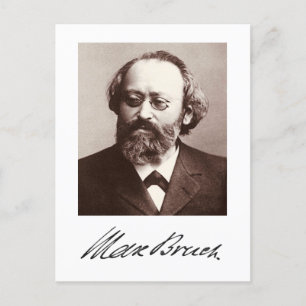 Max Bruch - Unterschrift Postkarte