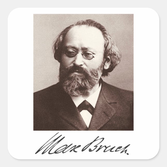 Max Bruch - Unterschrift Quadratischer Aufkleber (Vorderseite)