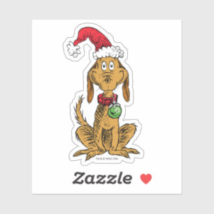 Max der Hund mit Santa-Hut Aufkleber
