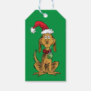 Max der Hund mit Santa-Hut Geschenkanhänger