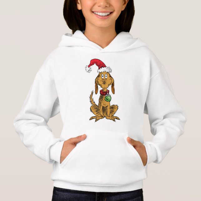 Max der Hund mit Santa-Hut Hoodie (Vorderseite)