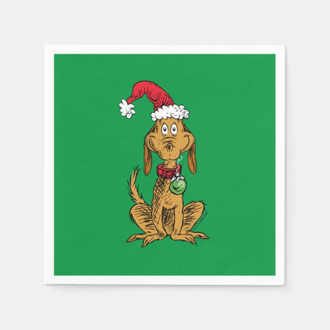Max der Hund mit Santa-Hut Serviette (Vorderseite)