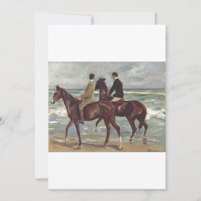 Max Liebermann: Zwei Reiter am Strand Kunst Einladung (Vorderseite)