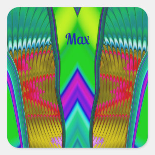 MAX ~ Multicologe 3D ~ Quadratischer Aufkleber