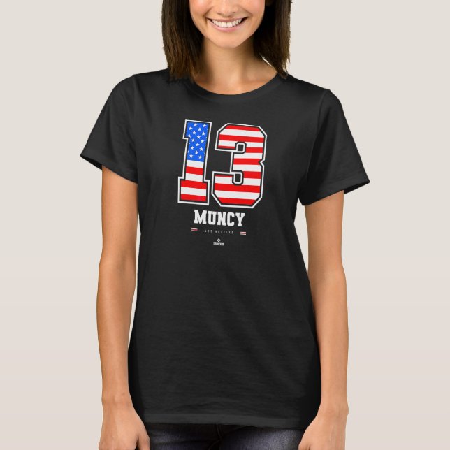 Max Muncy Us Flag-Nummer T-Shirt (Vorderseite)