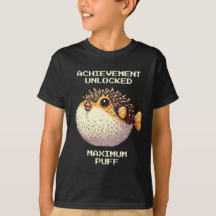 Max Puff erreichte Pixel Pufferfish Retro Gamer Ar T-Shirt