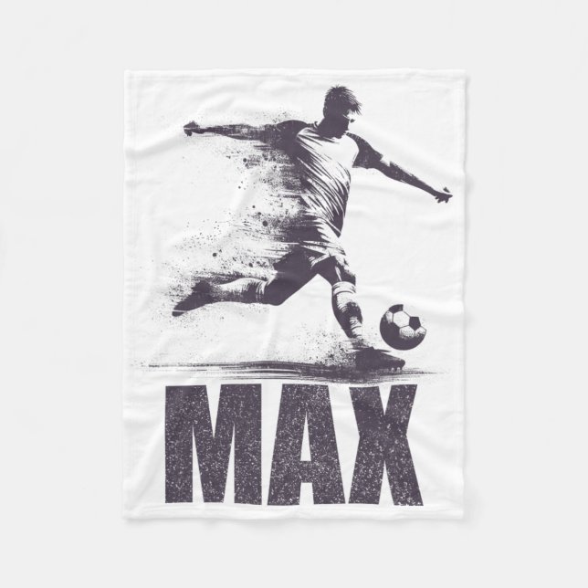 Max Soccer Boys Personalized First Name Max  Fleecedecke (Vorderseite)
