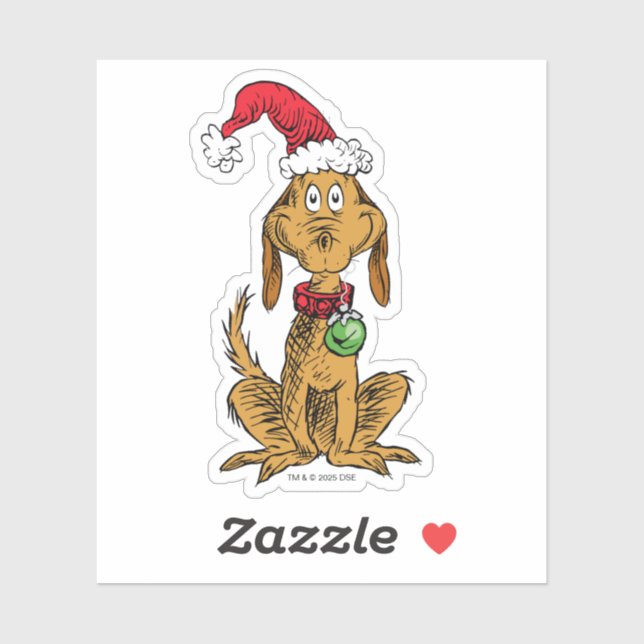 Max the Dog in Santa Hat Aufkleber (Blatt)