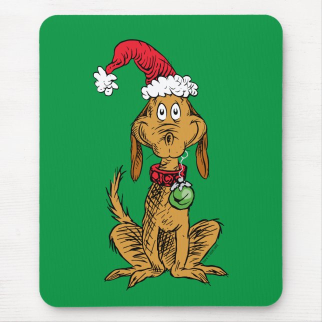 Max the Dog in Santa Hat Mousepad (Vorne)