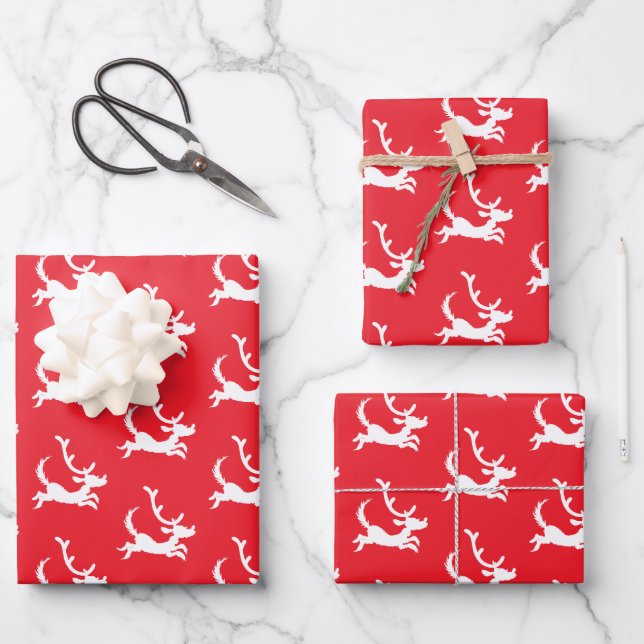 Max the Reindeer Silhouette Geschenkpapier Set (Vorderseite)