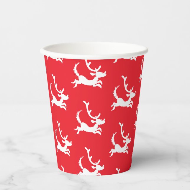 Max the Reindeer Silhouette Pappbecher (Vorderseite)