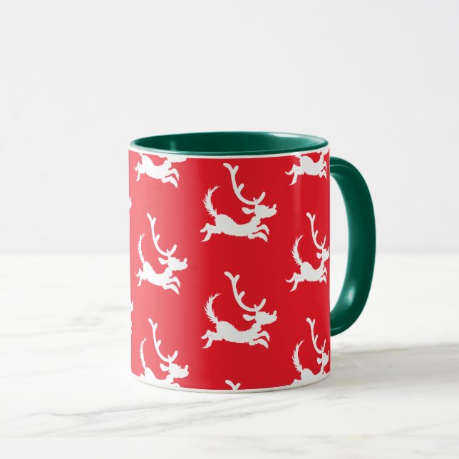 Max the Reindeer Silhouette Tasse (VorderseiteRechts)