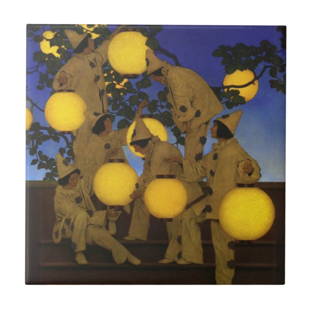 Maxfield Parrish Die Fackelträger 1908 Vintage Fliese (Vorderseite)