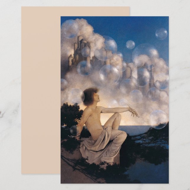 Maxfield Parrish Luftschlösser 1904 Vintage Fantas (Vorne/Hinten)