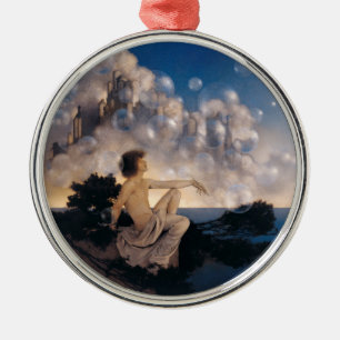 Maxfield Parrish Luftschlösser 1904 Vintage Fantas Ornament Aus Metall