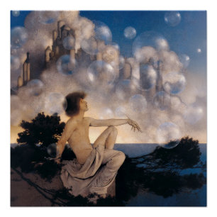 Maxfield Parrish Luftschlösser 1904 Vintage Fantas Poster