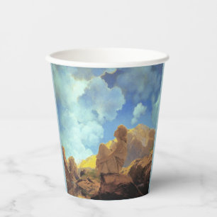 Maxfield Parrish Morgen 1922 Wolken Blau Fine Art Pappbecher