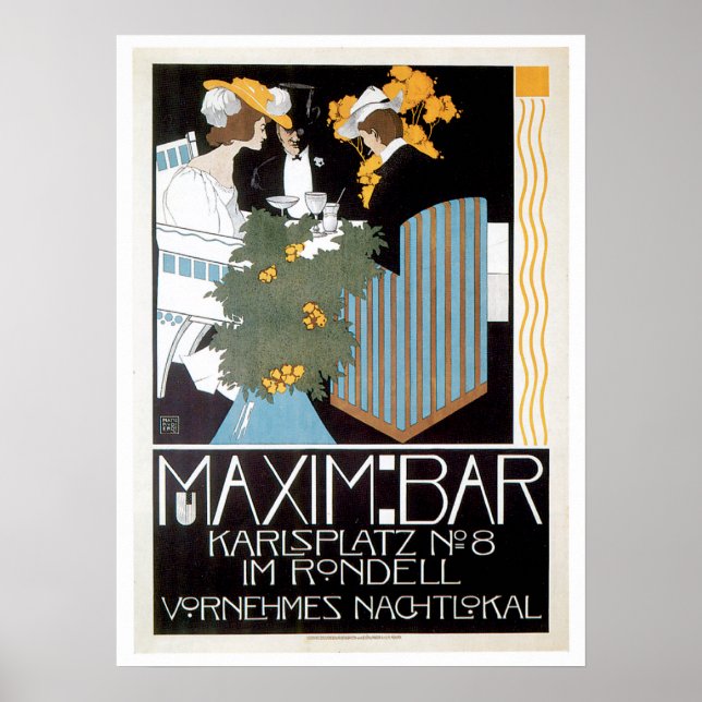 Maxim Bar Vintag Food Ad Art Poster (Vorne)