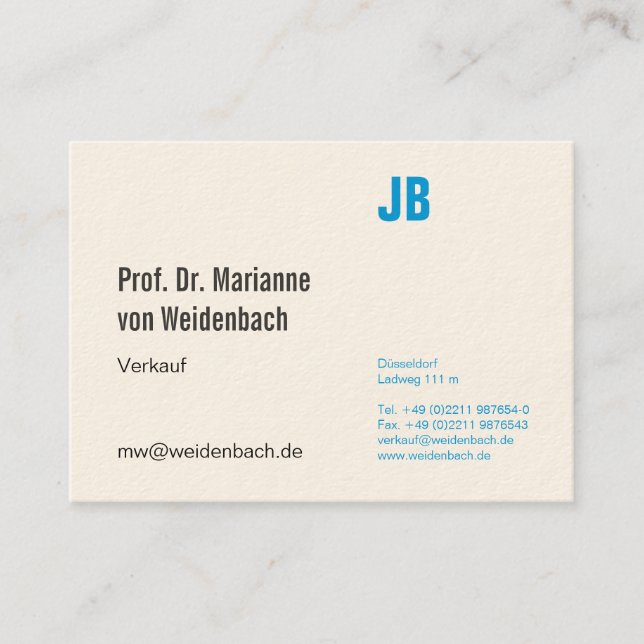 Maximal elegant visitenkarte (Vorderseite)