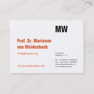 Maximal Elegantes Orange Visitenkarte
