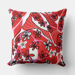 Maximal floraler Neurolok Kunst - Rotes Rosa Kissen