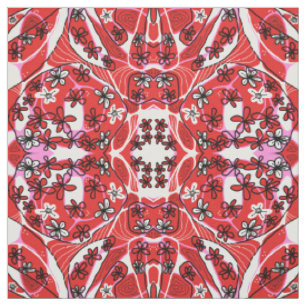 Maximal floraler Neurolok Kunst - Rotes Rosa Stoff
