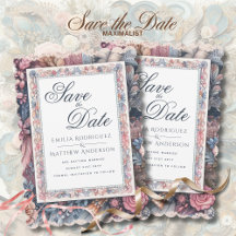 Maximal Save the Date Vintage Blumenschrift
