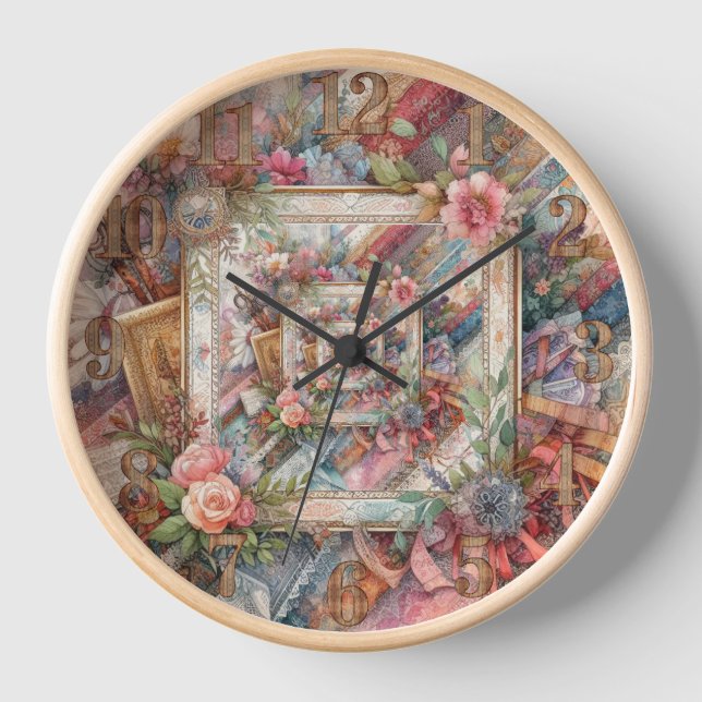 Maximal Vintage Dekoupage Uhr (Vorderseite)