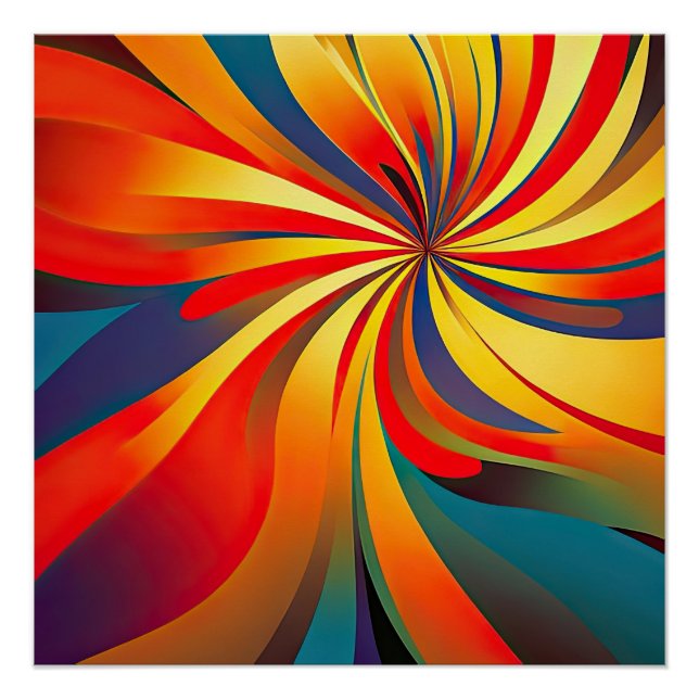 Maximale Blume Wavy Design Poster (Vorderseite)