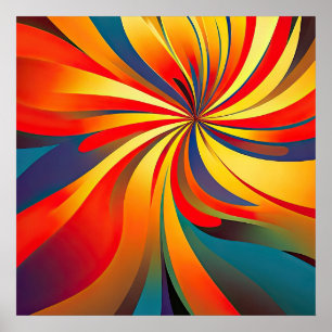 Maximale Blume Wavy Design Poster