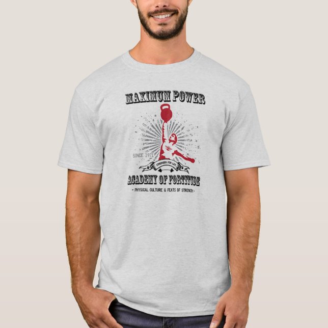 Maximale Power Kettlebell Akademie der Kraft T-Shirt (Vorderseite)
