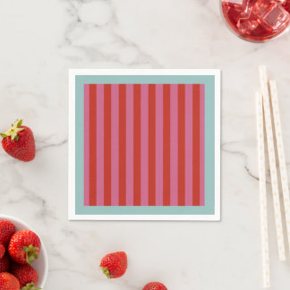 Maximaler rosa und roter Streifen mit türkisfarben Serviette