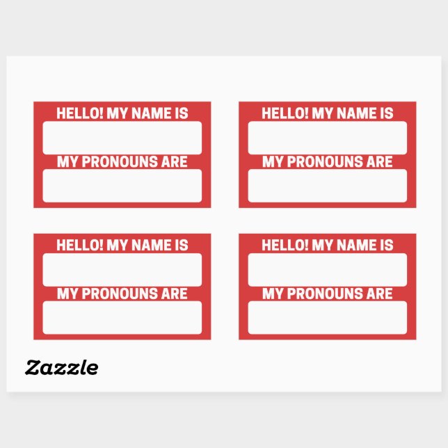 Maximaler Roter Name und Pronoun-Zeichen Rechteckiger Aufkleber (Blatt)