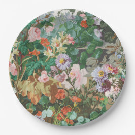 Maximaler Traum Vintag Dunkle Flora Pappteller