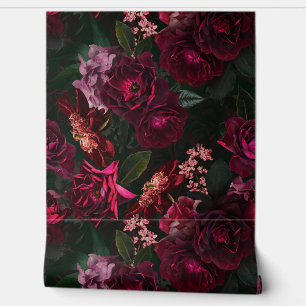 Maximalism Real Moody Rose Florals Wallpaper Tapete