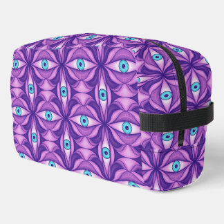 Maximalist Abstract Botanical Eye Pattern Purple Waschbeutel