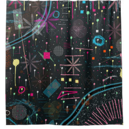 Maximalist Abstract Expression  Duschvorhang