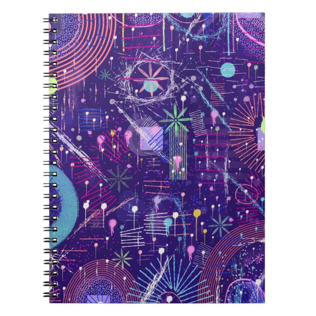 Maximalist Abstract on Purple Notizblock (Vorderseite)