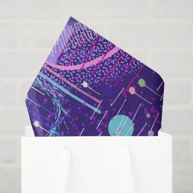 Maximalist Abstract on Purple Seidenpapier (Geschenktüte)