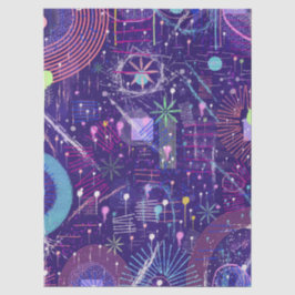 Maximalist Abstract on Purple Seidenpapier