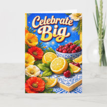 Maximalist Fruit and Floral Summer Birthday Card 