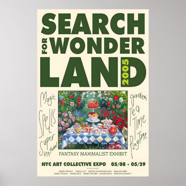 Maximalist Garden Tea Party Art Print Poster (Vorne)